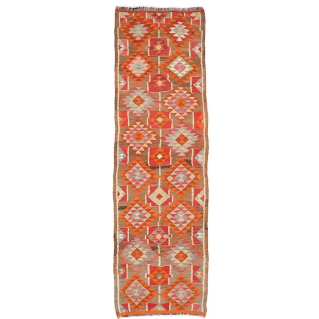 Textile Mid 20th Century Vintage Kilim Runner For Sale - Image 7 of 7
