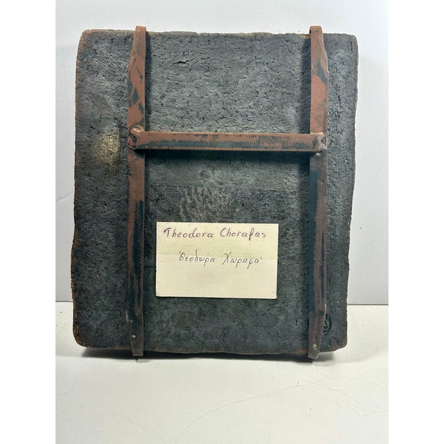 A Fine Contemporary Stoneware Wall Relief by Theodora Chorafas. For Sale - Image 12 of 12