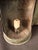 Antique Tin Bullseye Candle Lantern Crimped Top Green Painted Belt Lamp For Sale - Image 16 of 18