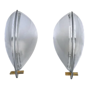 Artemide-Veart Murano Glass & Metal Wall Lamp, Designed by Ernesto Gismondi Italy - a Pair