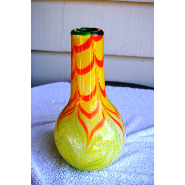 Mid Century Inspired Art Glass Vase by Fifth Avenue Crystal For Sale - Image 4 of 7
