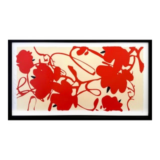 Donald Sultan, Lantern Flowers, Feb 18, 2012, Huge Hand Signed Screen Print, 45 X 80 In. Framed, 2012 For Sale