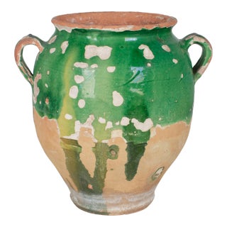 French Green Glazed Terracotta Pottery For Sale