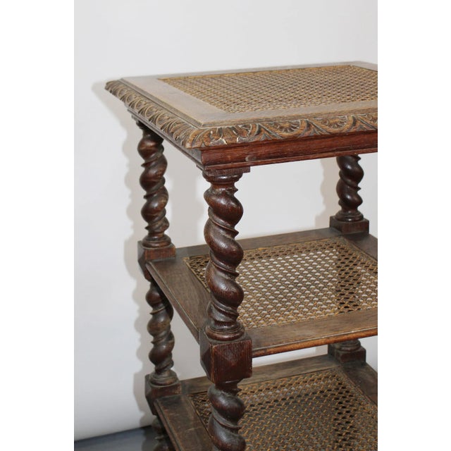 French Carved Wood Etagere With Caned Shelves, 19th Century For Sale - Image 4 of 4
