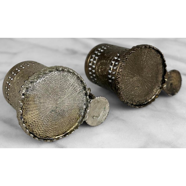 Silver Vintage Victorian Rococo Cherub Ashtray & Match Holder Smokers Set For Sale - Image 8 of 8