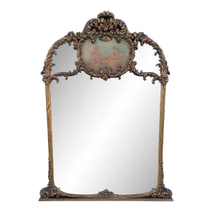 1920s Large French Trumeau Mantel Mirror