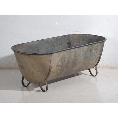 Metal European Industrial Zinc Tub For Sale - Image 7 of 7