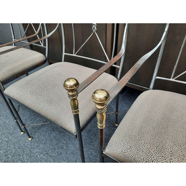 Regency Wrought Iron Armchair by Alberto Orlandi, Italy, 1970s For Sale - Image 10 of 18