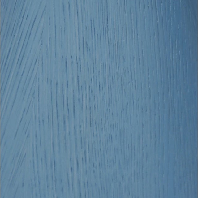 Blue Matthew Izzo Home Vivienne Steel Blue Stained Oak Drink Table For Sale - Image 8 of 9