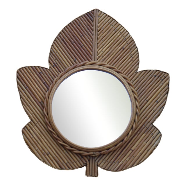 Rattan Mirror by Vivai Del Sud, 1970 For Sale