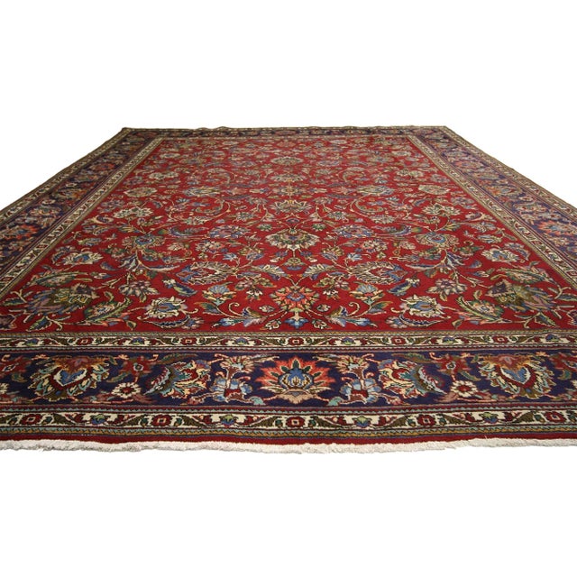 Modern Vintage Persian Tabriz Rug - 09'10 X 13'01 For Sale - Image 3 of 5