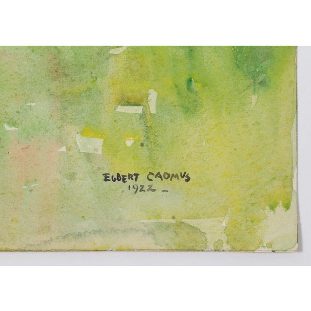 Watercolor on paper by Egbert Cadmus (American, 1868-1939) of New England farm house and landscape. An accomplished...