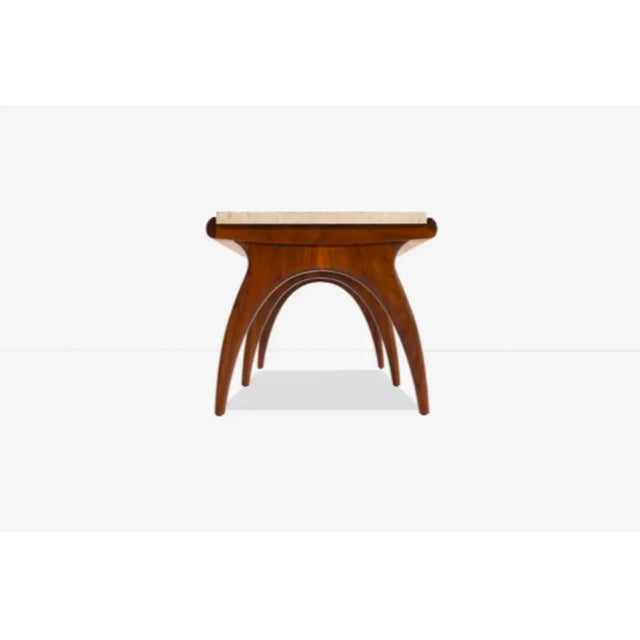 Mid-Century Modern Travertine Top Coffee Table Attributed to Bertha Schaefer C. 1960 For Sale - Image 3 of 3