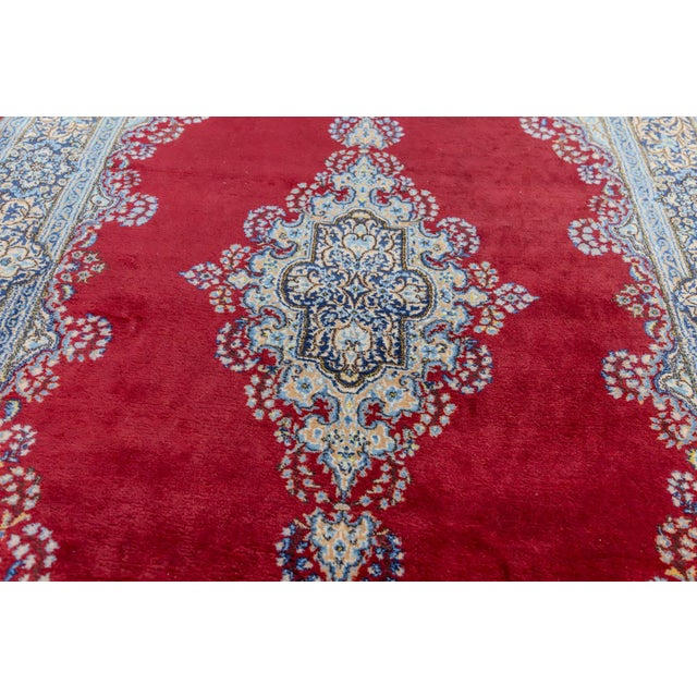 Middle Eastern Hand-Knotted Kirman Rug For Sale - Image 9 of 14