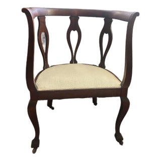 Antique Edwardian Mahogany Tub Chair – Fully Refurbished For Sale