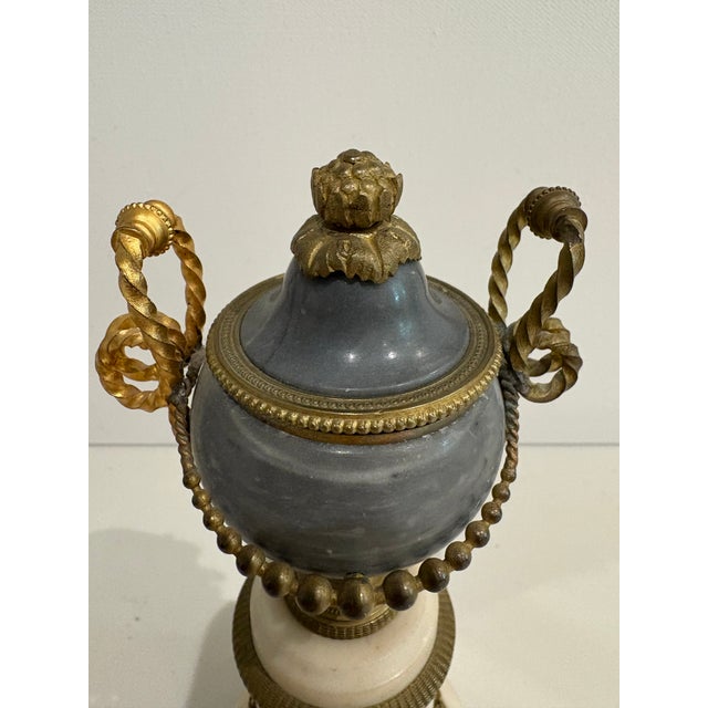 Metal Late 19th Century Stunning Marble and Ceramic French Louis Vvi Cassolette For Sale - Image 7 of 8