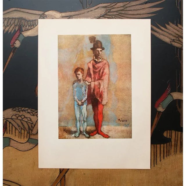 Apricot 1950s After Picasso, First Edition Period Full-Color Prints of Rose Epoch Harlequin - A Pair For Sale - Image 8 of 13
