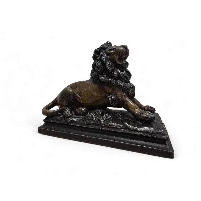 Charming Vienna Bronze lion sculpture dating from the 19th century, finely cast in bronze and decorated using the...