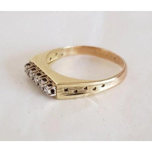 Vintage 14ct Yellow Gold Brilliant-Cut Diamond Dress Ring, 1970s For Sale - Image 12 of 17