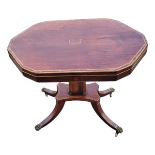 19th C English Regency Mahogany Inlaid Jewelry Display Work Table For Sale