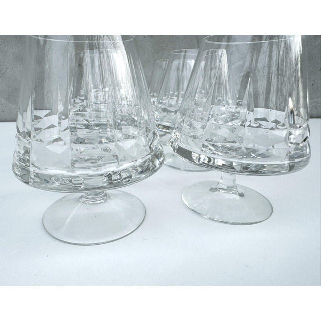 Glass Vintage Cut Crystal Cognac Glasses, 1970s, Set of 6 For Sale - Image 7 of 14