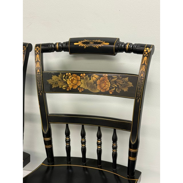 Paint Vintage Paint Decorated Hitchcock Chairs - A Pair For Sale - Image 7 of 12