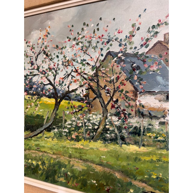 20th Century Oil on Canvas "Apple Blossom" For Sale - Image 9 of 12