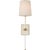 Julie Neill for Visual Comfort Signature Lucia 21" Cordless Sconce in Matte White and Crystal with Linen Shade For Sale - Image 9 of 14