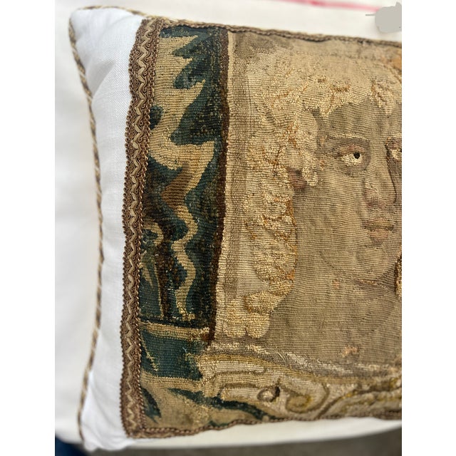 Pillow Featuring an 18th-Century Tapestry Panel Depicting a Gentleman. For Sale In Los Angeles - Image 6 of 14