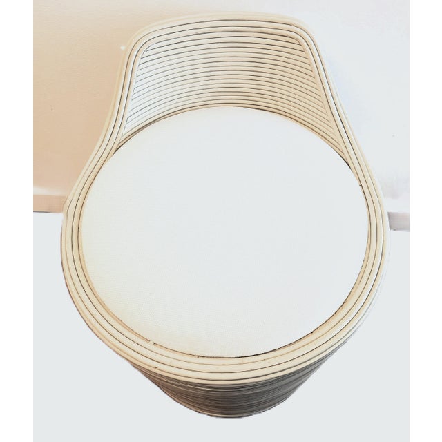 Palecek Palecek Indoor/Outdoor Enzo Swivel Stool Whitewash Pole Rattan For Sale - Image 4 of 8