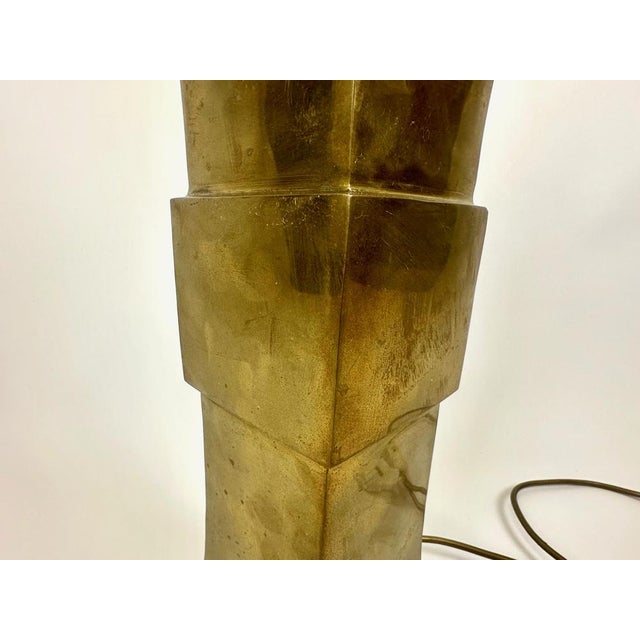 Goldenrod Mid-Century Modern Brass Table Lamp by Fuchs & Gilching for Reim Interline, 1970 For Sale - Image 8 of 12