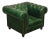 Chesterfield Style Polo Green Tufted Leather Club Chair For Sale