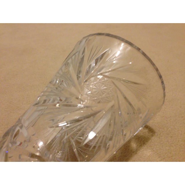 Vintage Corset Vase Crystal Lead Cut Glass For Sale - Image 9 of 11
