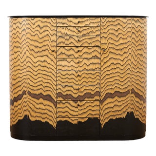 Curtained Sideboard in Tigerwood by Hans Eichenberger, 1980s For Sale