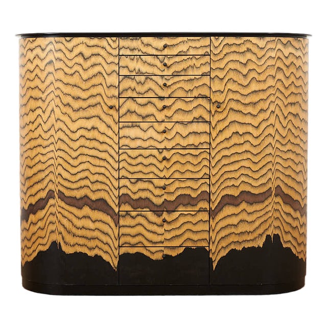 Curtained Sideboard in Tigerwood by Hans Eichenberger, 1980s For Sale