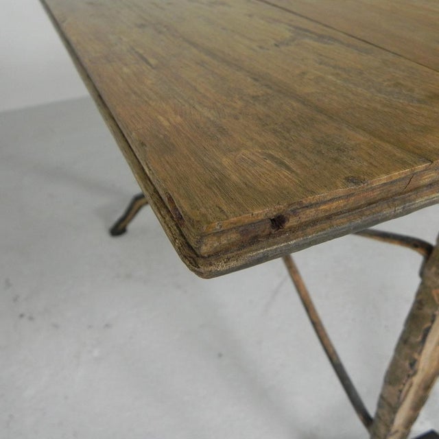 Art Deco Bistro Table with Oak Top on Cast Iron Table, 1930s For Sale - Image 16 of 18