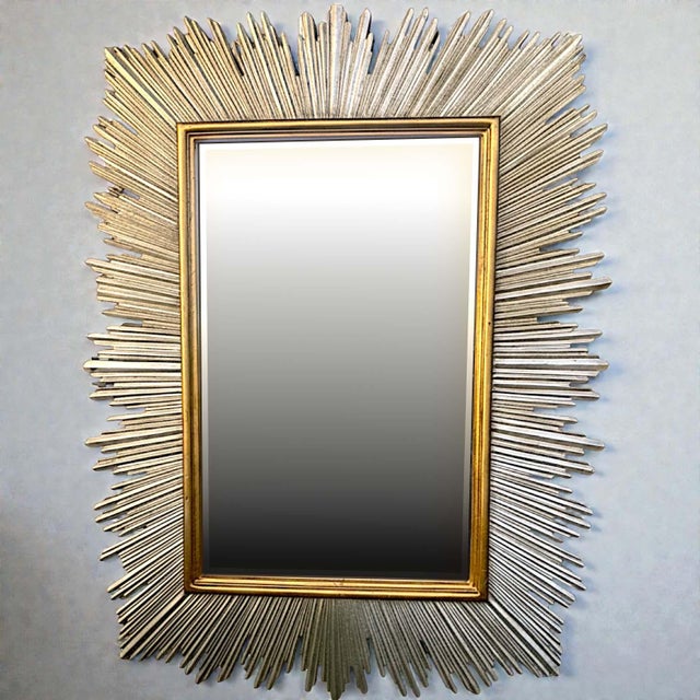 Glass 1980s Monumental Maitland-Smith Art Deco Inspired Gilt Sunburst Mirror 88" X 69" For Sale - Image 7 of 16