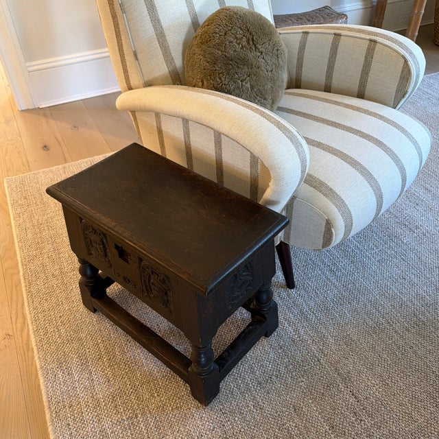 Antique European Carved Oak Chest on Stand For Sale - Image 11 of 12