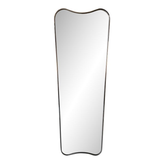 Vintage Postmodern Stainless Steel / Chrome Sculptural Wall Mirror For Sale