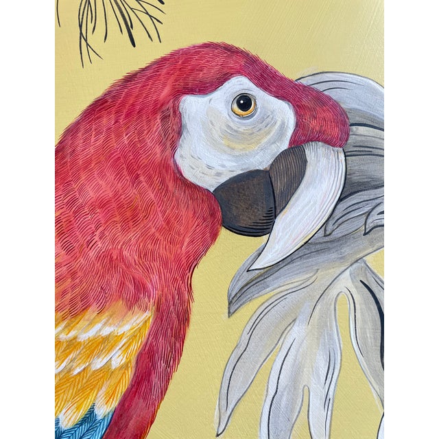 Art for parrot and bird lovers! “Macaw of the Wild” is a painting of a stunning scarlet macaw done in a “Modern...