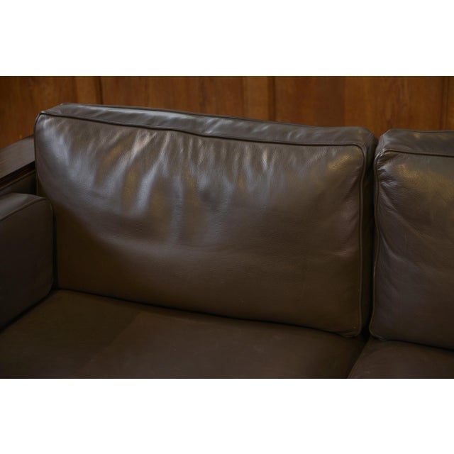 Minimalist Sofa in Leather and Macassar Ebony, 1980s For Sale - Image 9 of 15