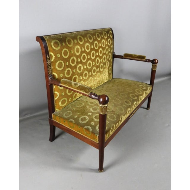 Maroon Sofa and Empire Chairs, Set of 3 For Sale - Image 8 of 17