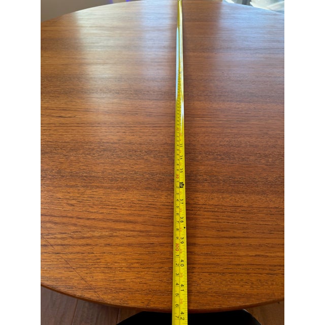 Wood Vintage Danish Teak Hans Olsen Frem Rojle Dining Set Table + 4 Chairs 42” For Sale - Image 7 of 12