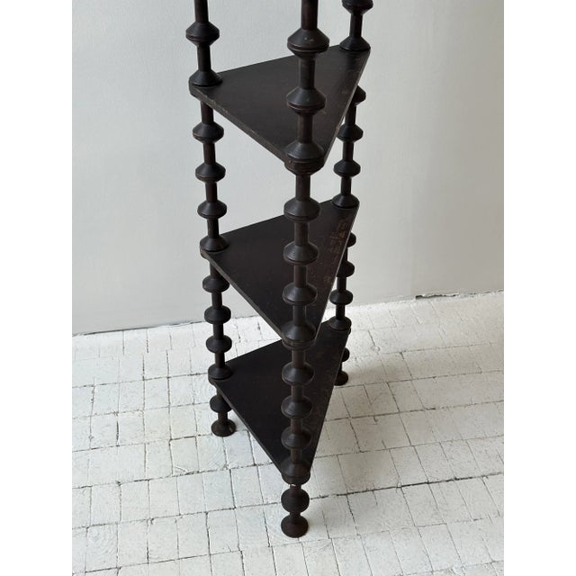 Antique Ebonized Tiered Spool Corner Shelf With Exaggerated Finials, Circa Late 19th Century For Sale - Image 16 of 18