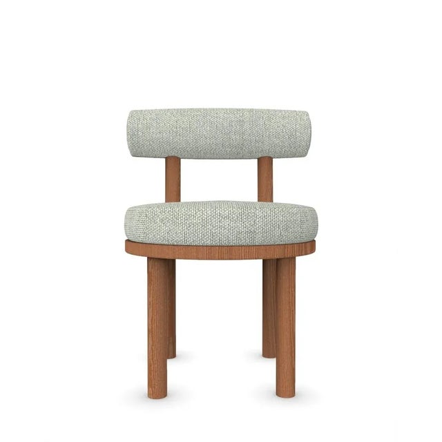 Wood Moca Chair in Safire 06 Fabric and Smoked Oak by Studio Rig for Collector For Sale - Image 7 of 7