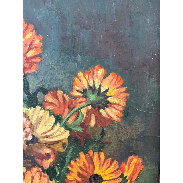 Sky Blue H. Berger Still Life Oil Painting on Canvas For Sale - Image 8 of 11