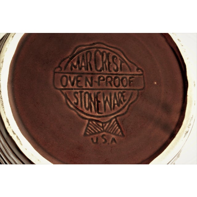 Mid 20th Century Antique Glazed Stoneware Casserole Dark Brown/Stamped For Sale - Image 5 of 6