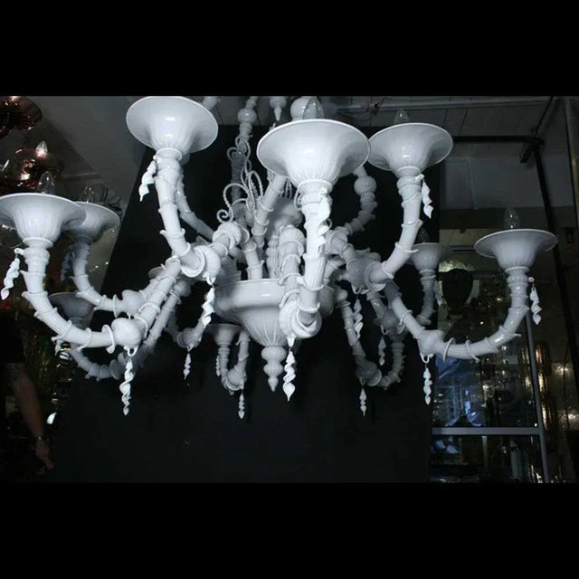 Mid-Century Modern Glass Rezzonico Chandelier For Sale - Image 4 of 7
