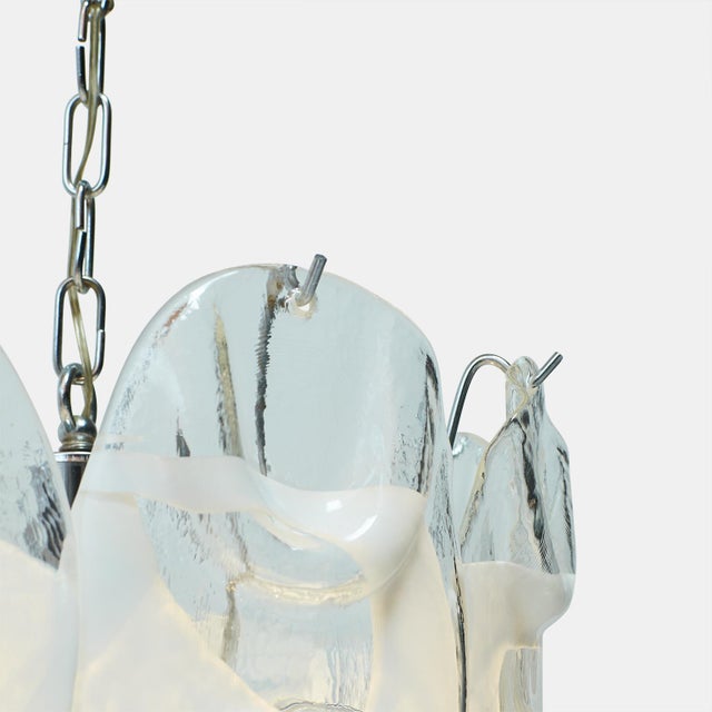 1960s 1960s Gino Vistosi Attributed Glass & Chrome Pendant For Sale - Image 5 of 6