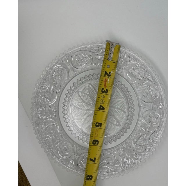 Vintage Westmoreland Crystal Princess Feather Pattern Salad Plate 8" For Sale In Seattle - Image 6 of 9